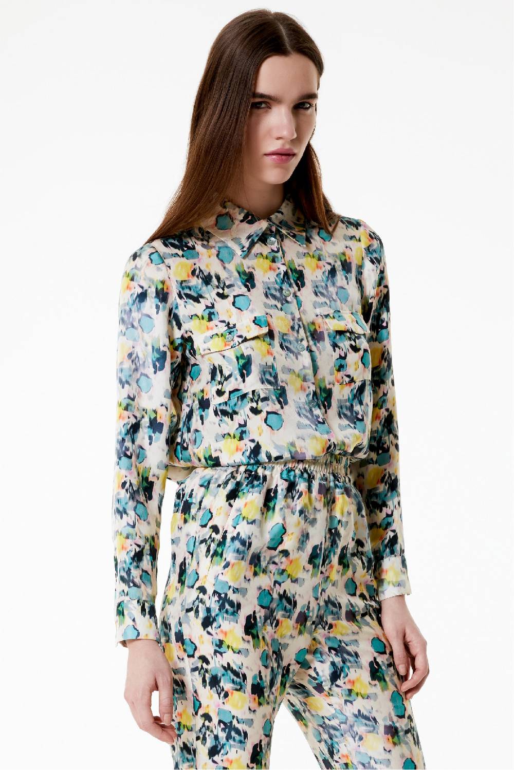Kristina Ti OTTAVIA - Silk shirt Watercolor Saldi Di Fabbrica