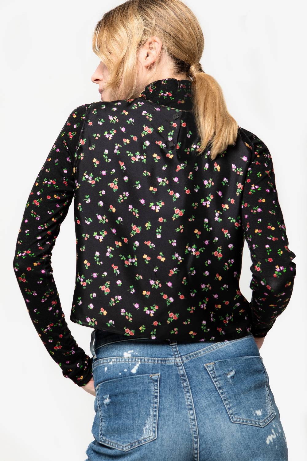 Kristina Ti AMARILLI - Silk microflower top Presa