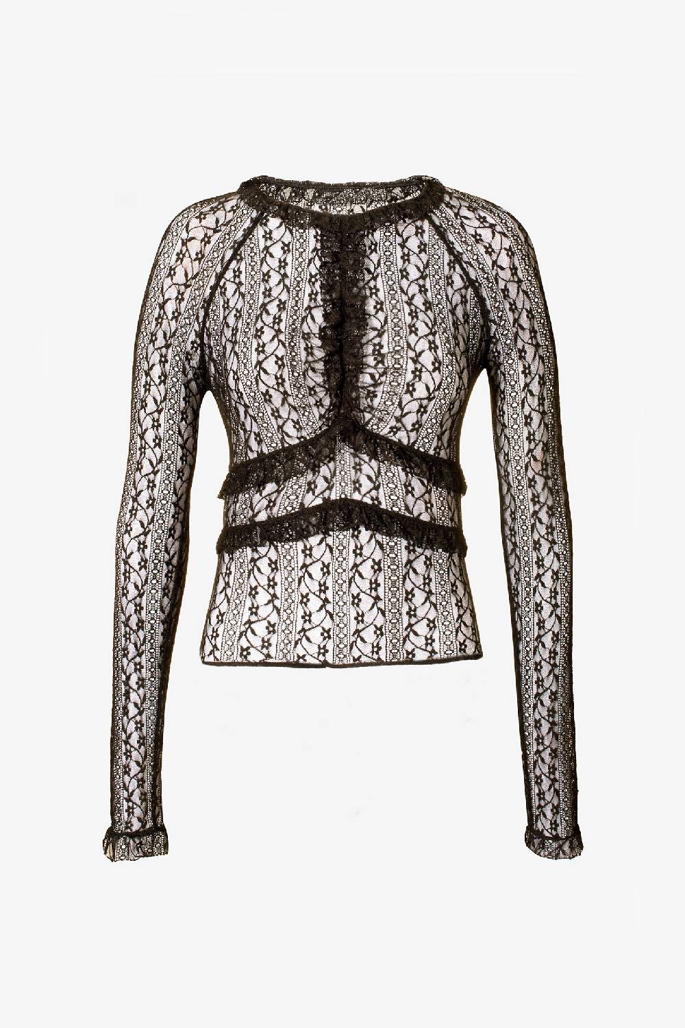 Kristina Ti HOLLY - Undress lace crew-neck T-shirt In Linea