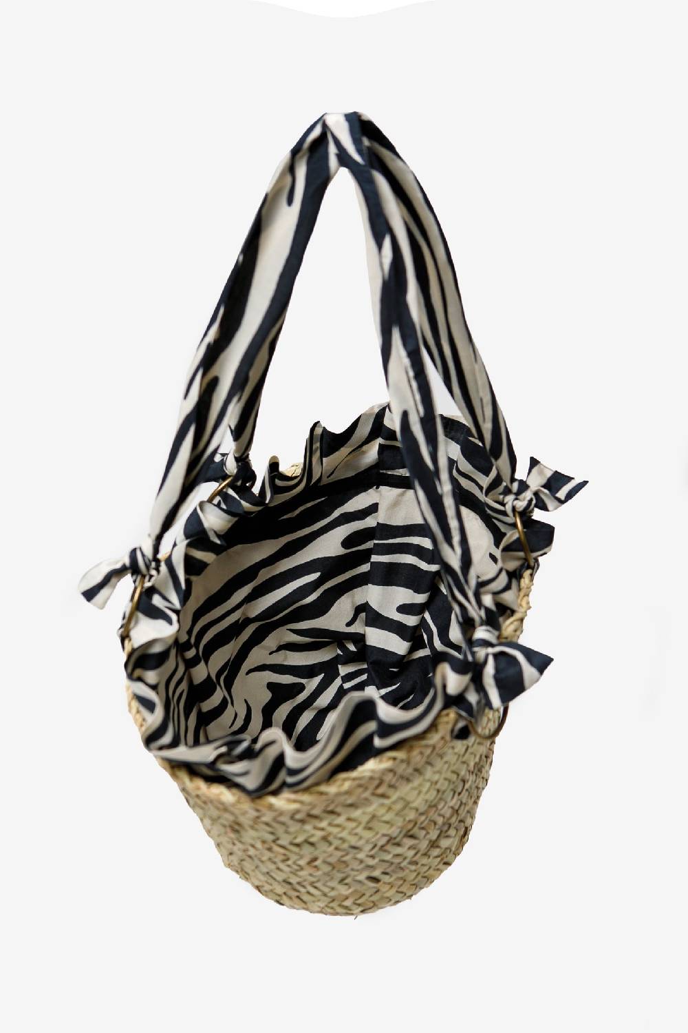 Kristina Ti AMALFI - Animal print medium straw bag Online