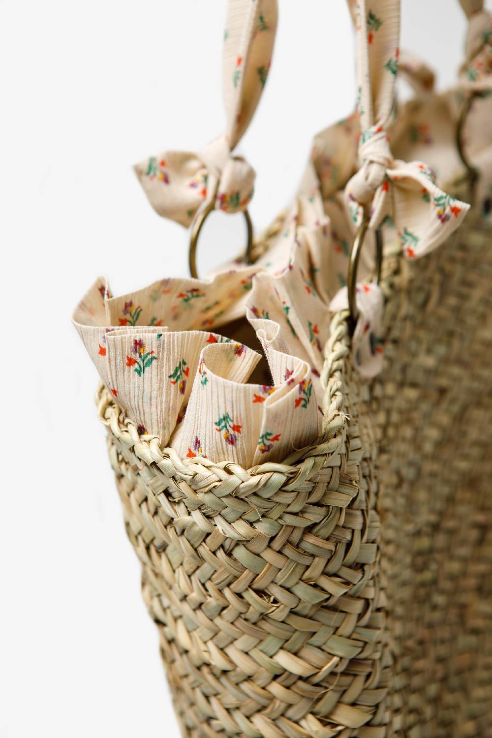 Kristina Ti POSITANO - Medium microflower straw bag Promozione