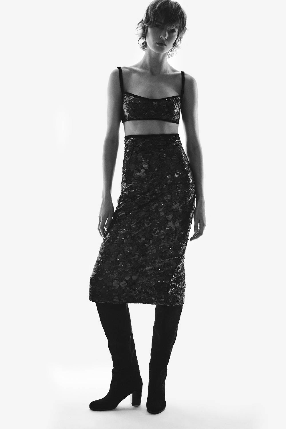 Kristina Ti CLEMENTINA - Sequined crop top Vendita Economica