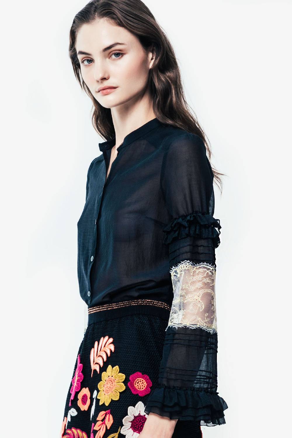 Kristina Ti ANDREA - Blouse with lace Italy