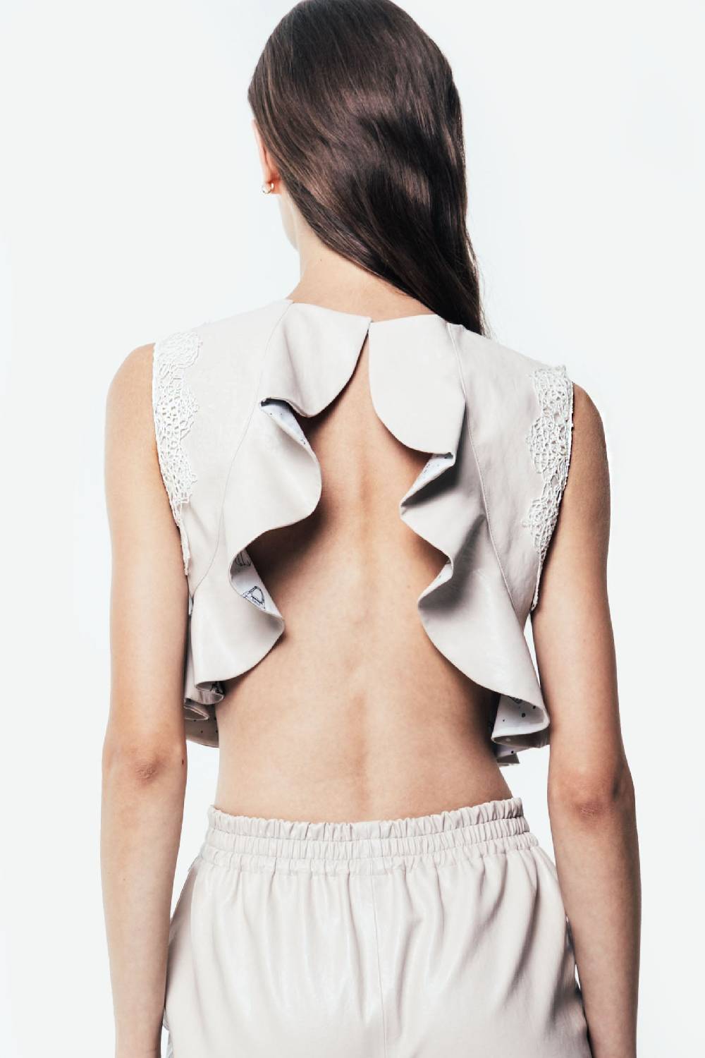 Kristina Ti ARIA - Eco-leather crop top Italia