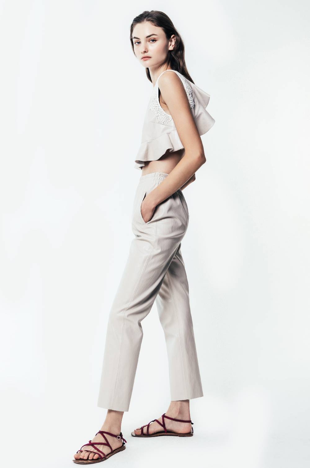 Kristina Ti ARIA - Eco-leather crop top Italia