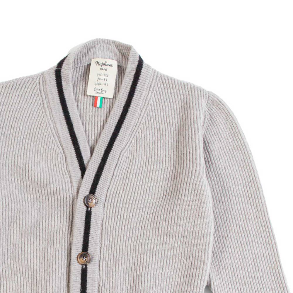 Nupkeet Cardigan Scollo a V Grigio – Poma Negozio