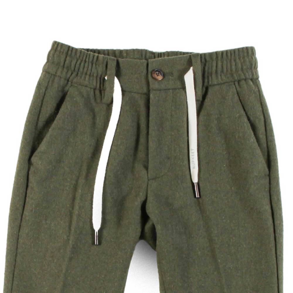 Nupkeet Pantalone con Coulisse in Misto Lana – Nero Qualità Garantita