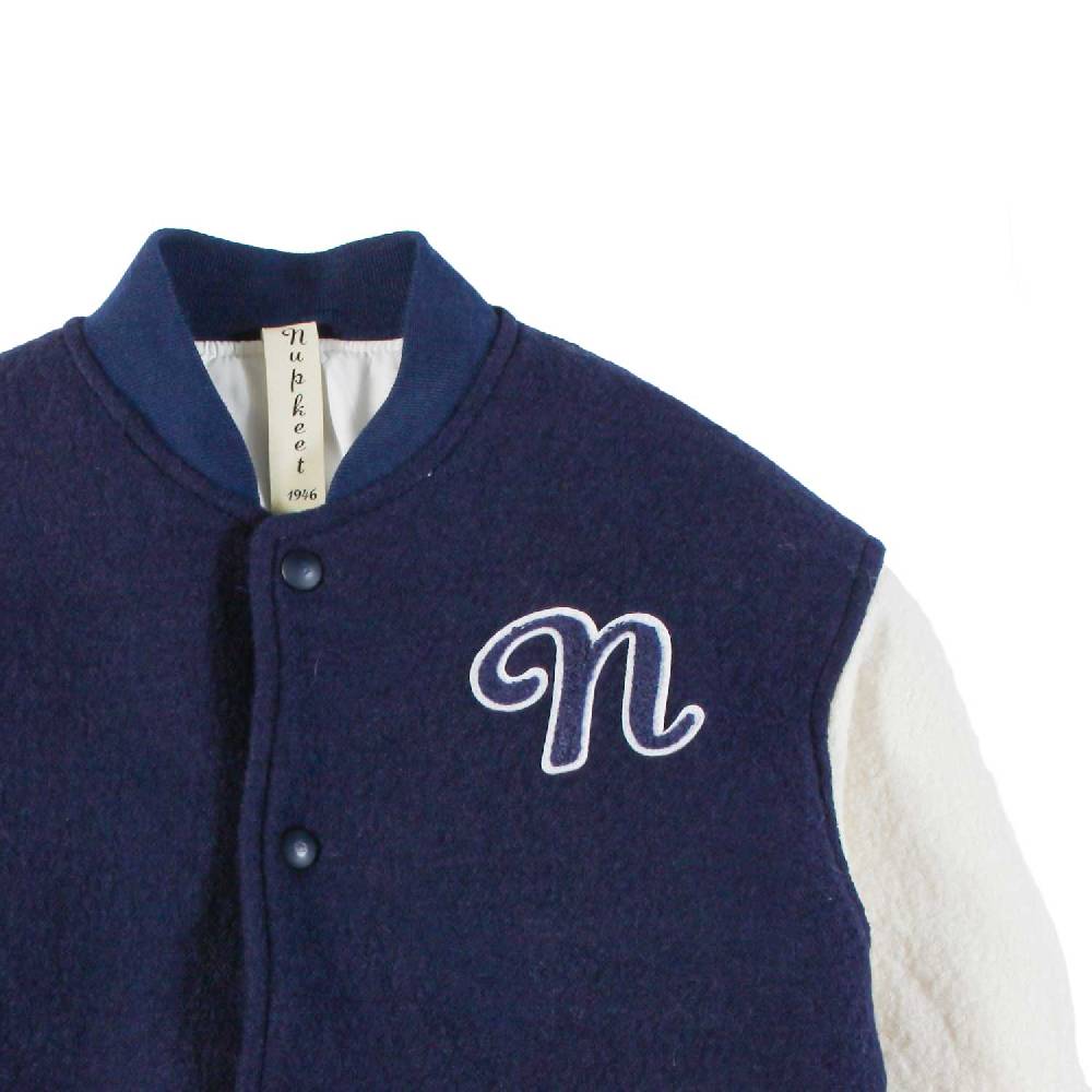 Nupkeet Bomber Bicolore con Patch in lana cotta – Castello Online