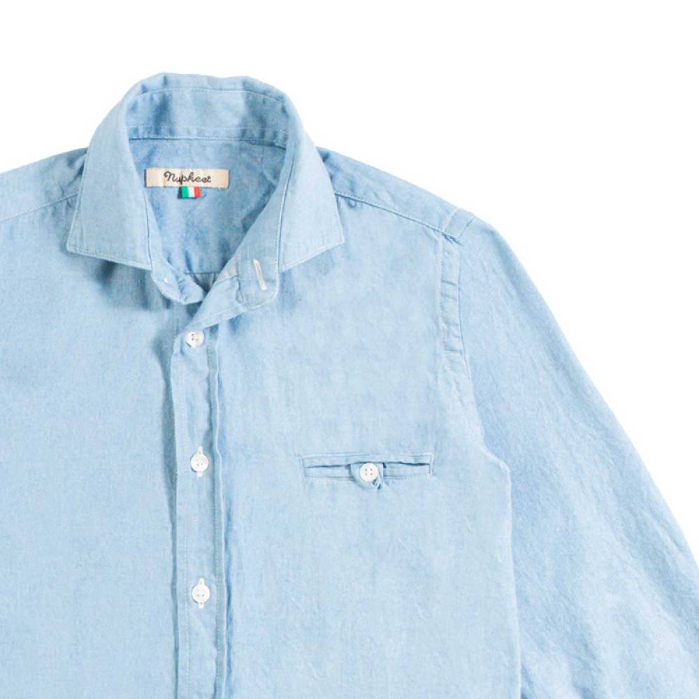 Nupkeet Camicia con Taschino in Denim Blu – Varano 2025