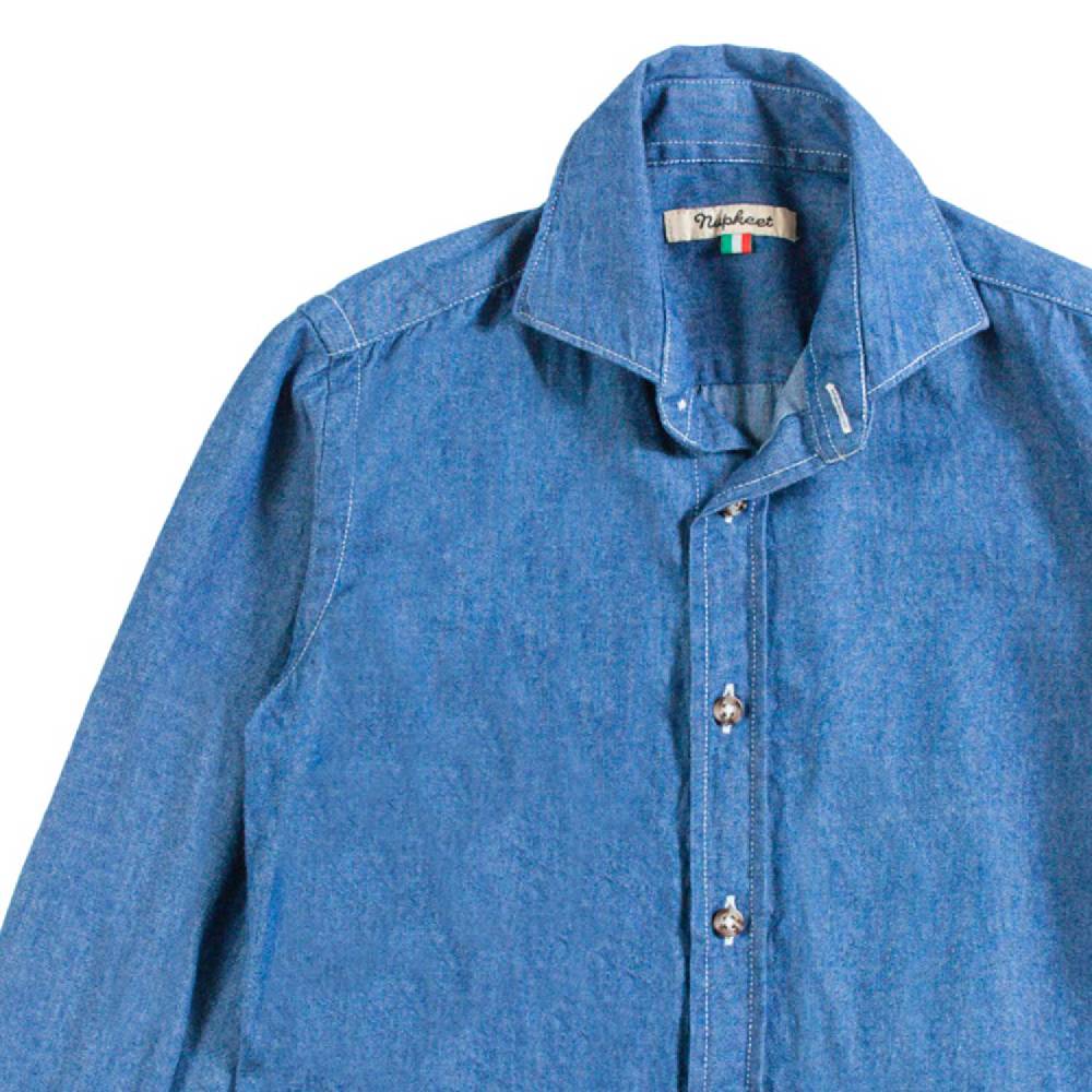 Nupkeet Camicia in Denim Blu – Pusiano Liquidazione