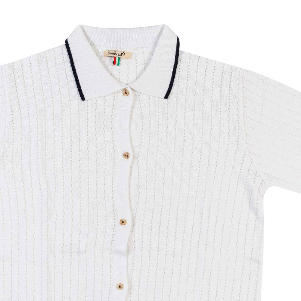 Nupkeet Camicia tricot bianca e blu Brindisi In Vendita