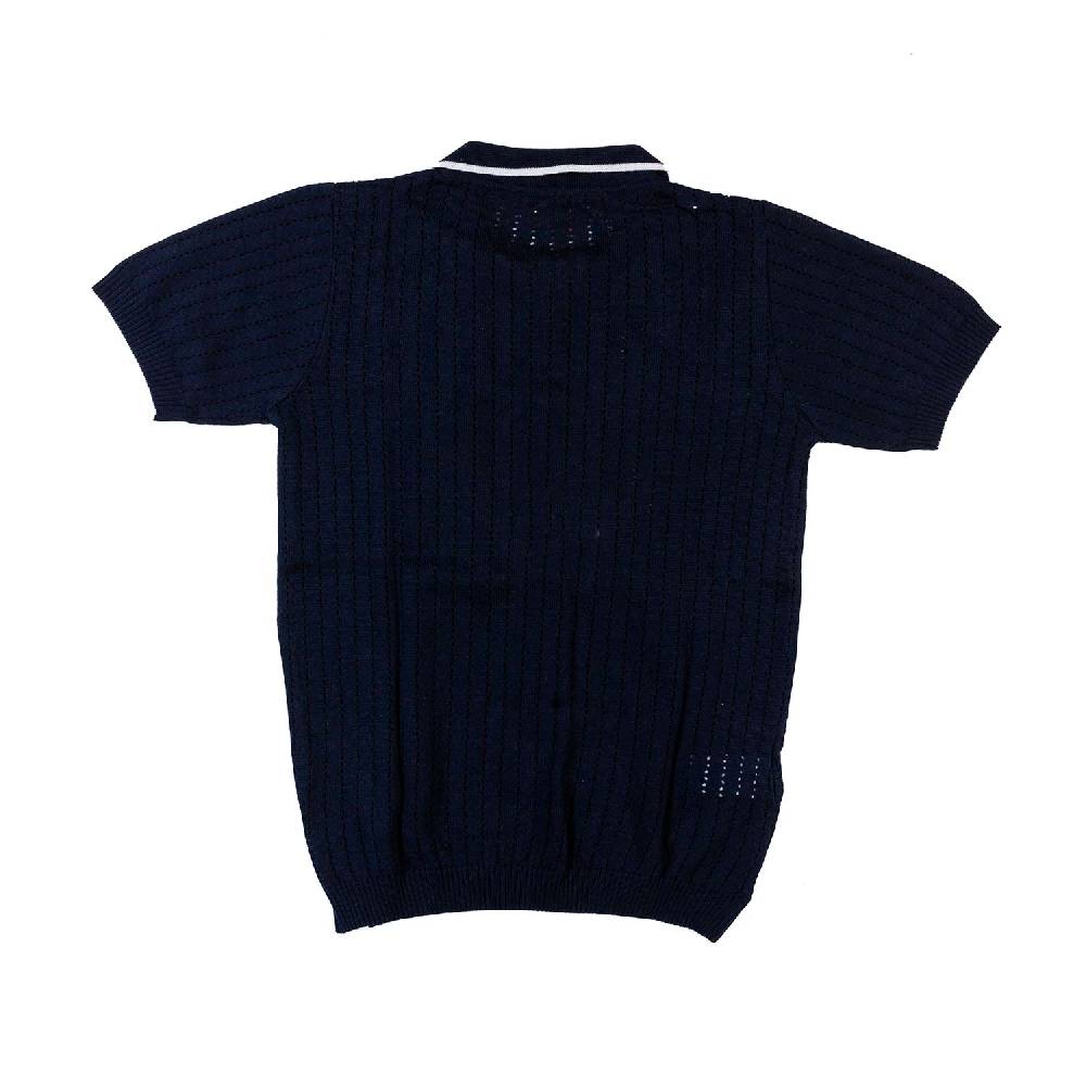Nupkeet Polo tricot blu navy e bianca Gela Saldi
