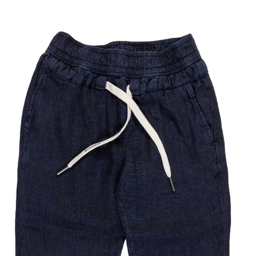 Nupkeet Pantalone lino blu navy Milano Sconto
