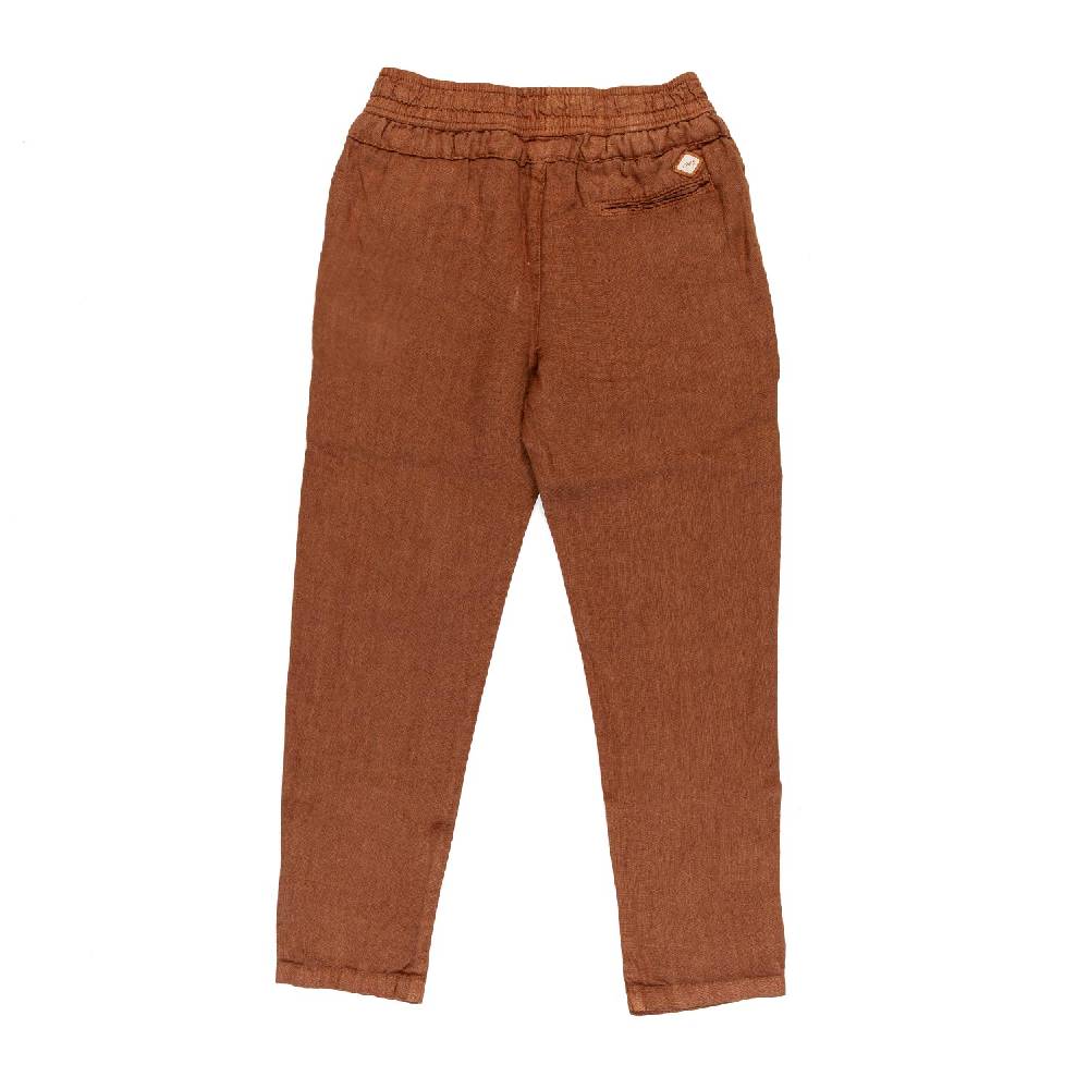 Nupkeet Pantalone lino marrone cacao Milano Economico