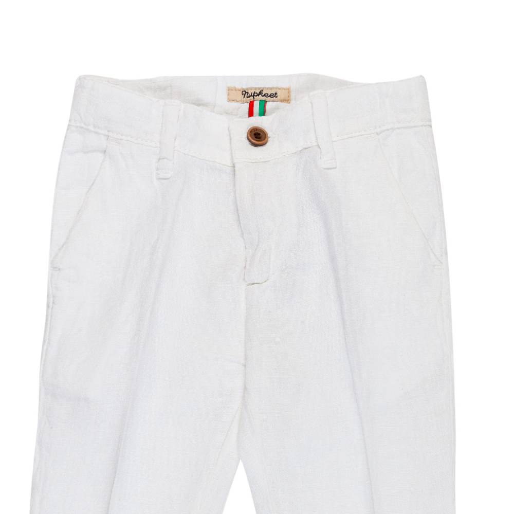 Nupkeet Pantalone lino bianco Bari Online