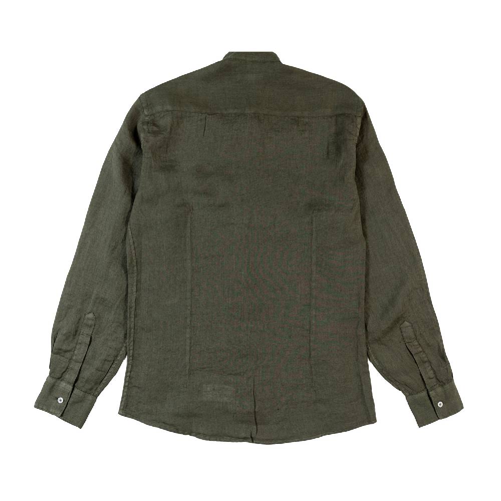 Nupkeet Camicia coreana lino verde militare Catanzaro I Più Venduti