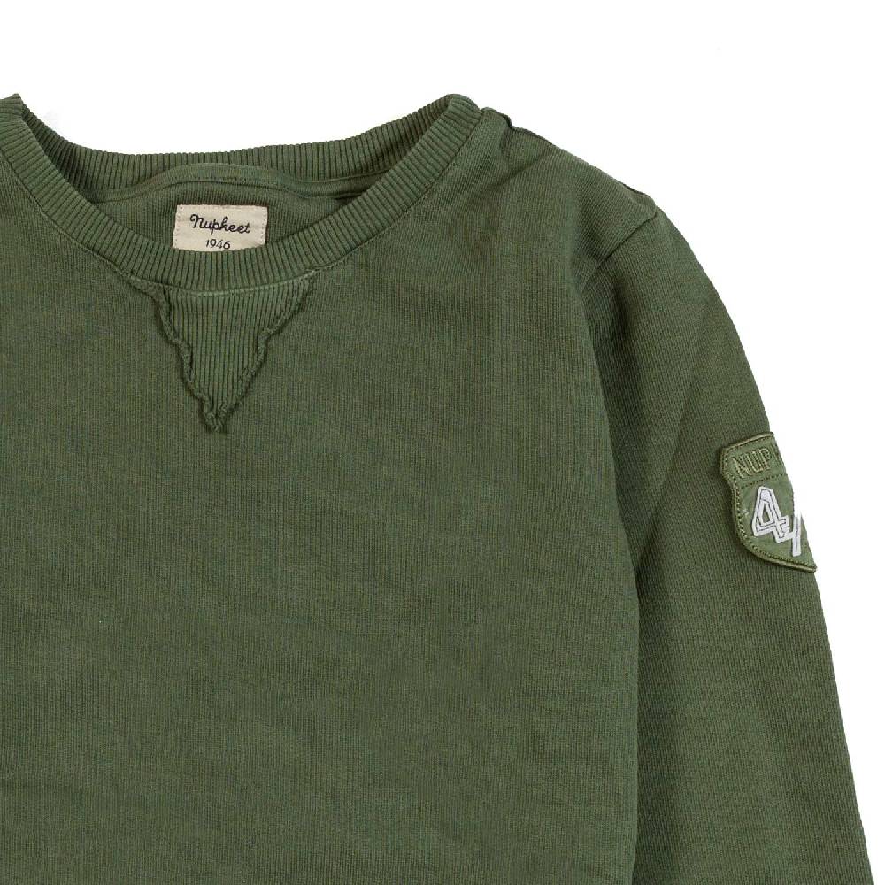 Nupkeet Felpa girocollo verde militare Bologna Pezzi Unici