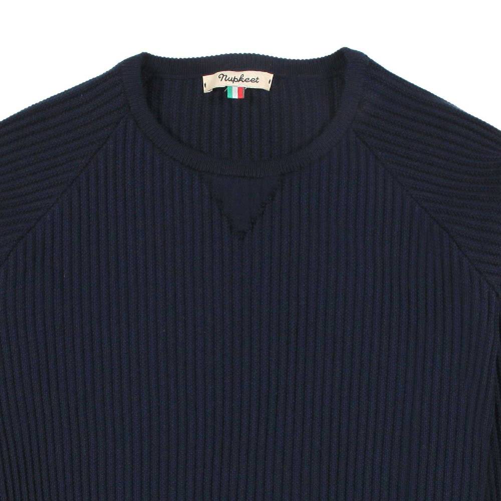 Nupkeet Pullover blu navy a coste Asti Sconto