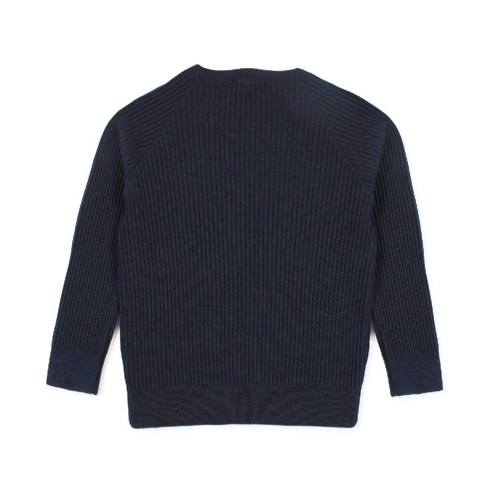 Nupkeet Pullover blu navy a coste Asti Sconto