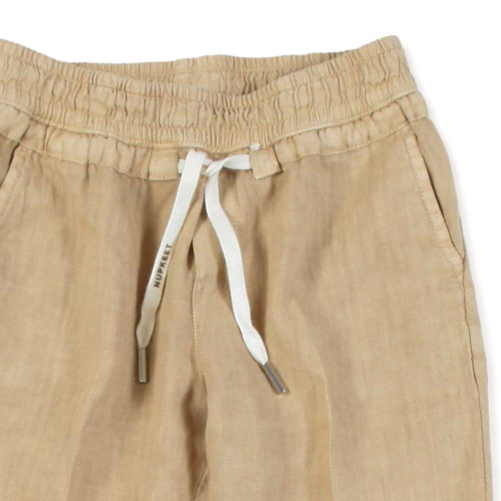 Nupkeet Pantalone lino beige sabbia Milano Promozione