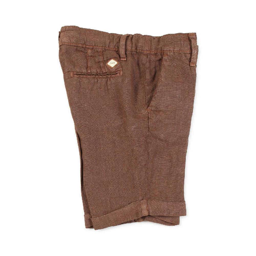 Nupkeet Bermuda lino marrone cacao Bergamo Pezzi Unici