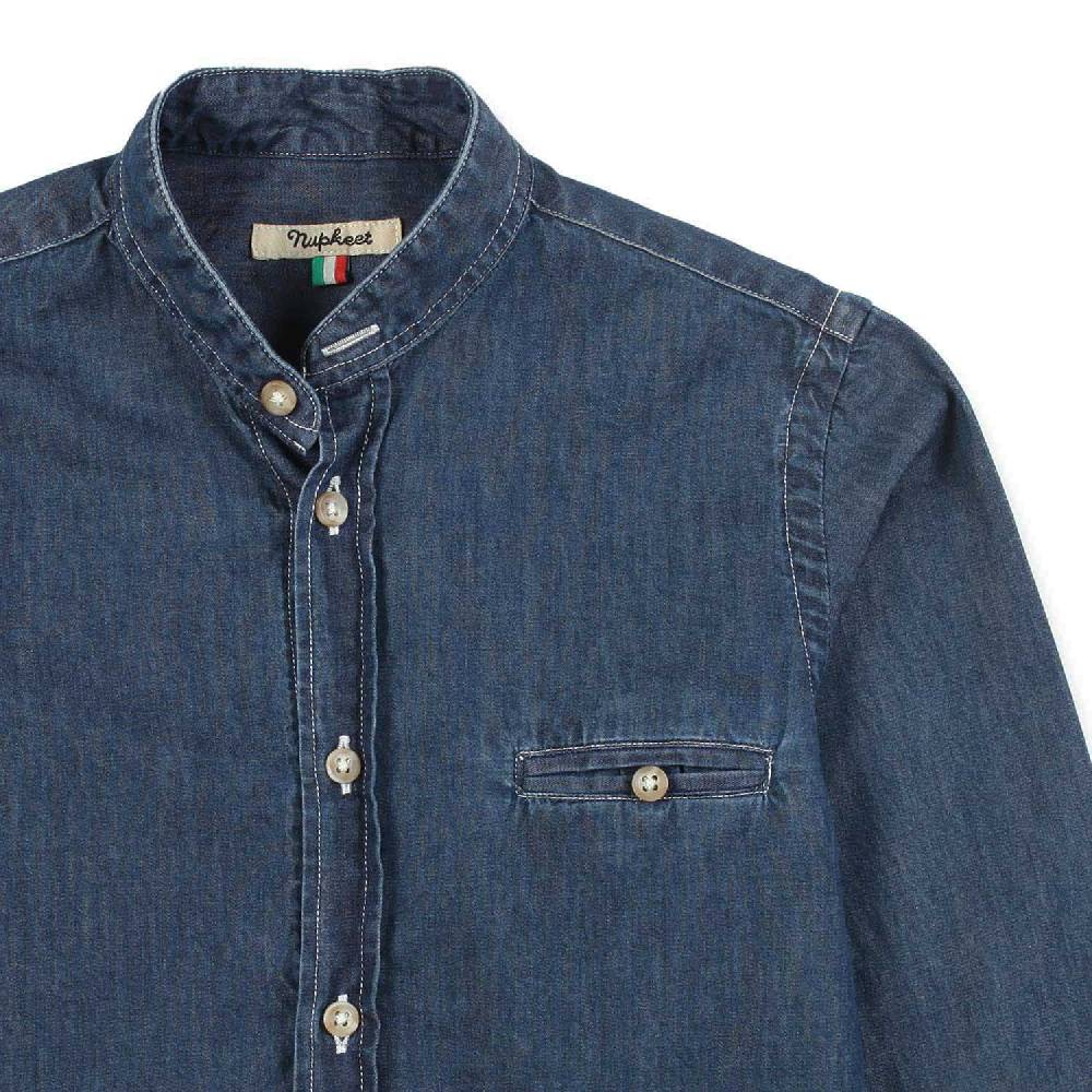 Nupkeet Camicia coreana denim blu scuro Terracina Acquista Ora