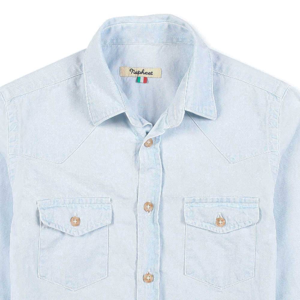 Nupkeet Camicia texana denim blu chiaro Ferrara Limitato a 3 giorni