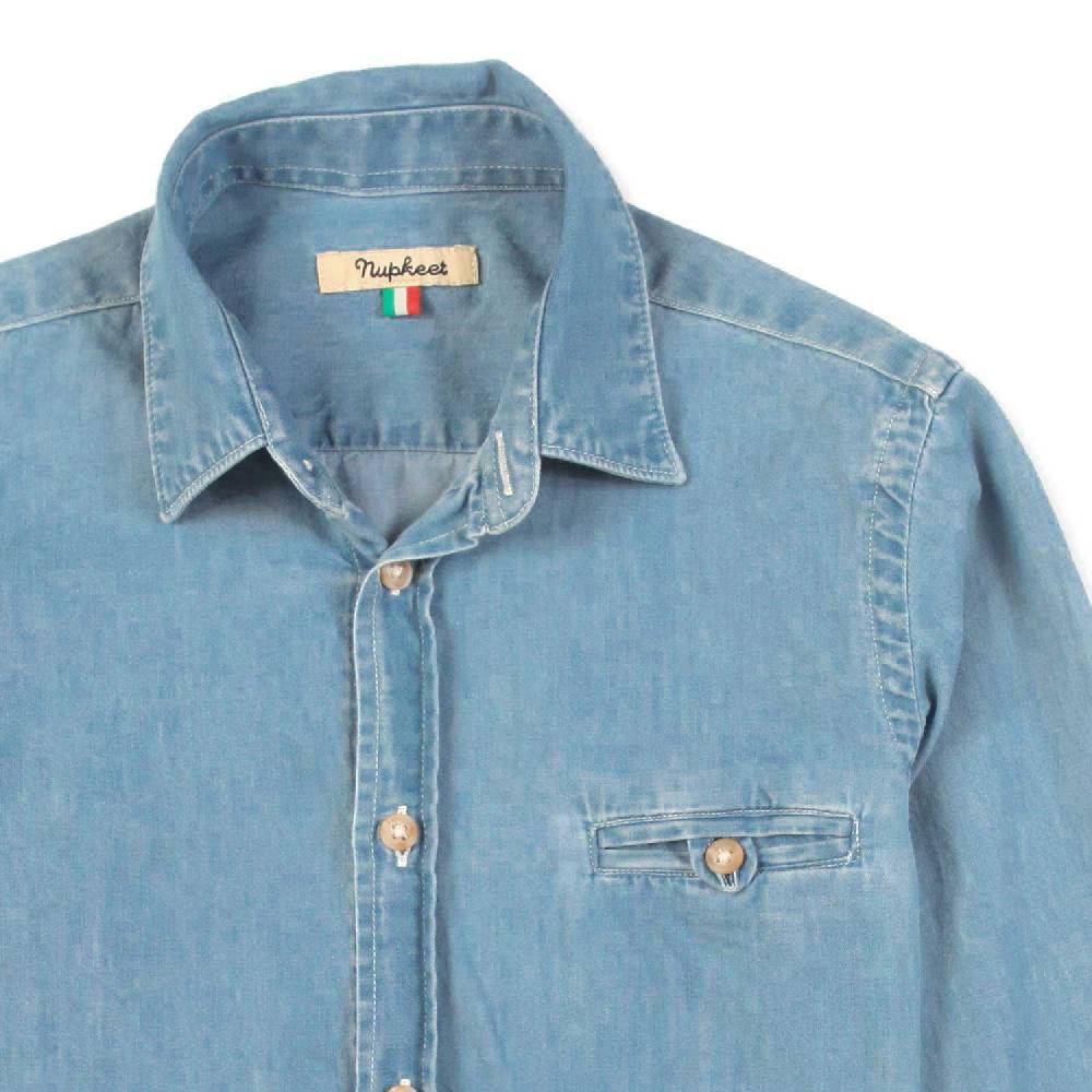 Nupkeet Camicia denim blu medio Aprilia Promozione Limitata