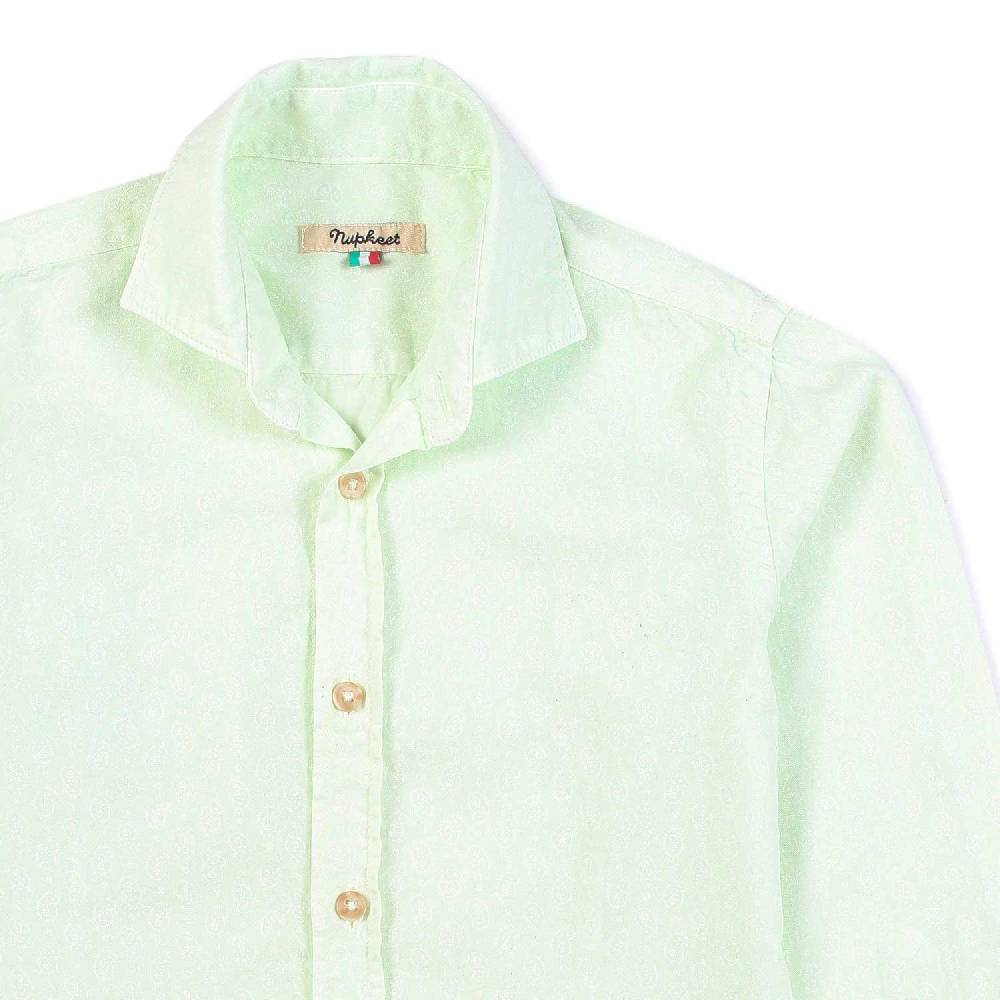 Nupkeet Camicia verde acqua Palermo fantasia kashmir Fino Al -60%