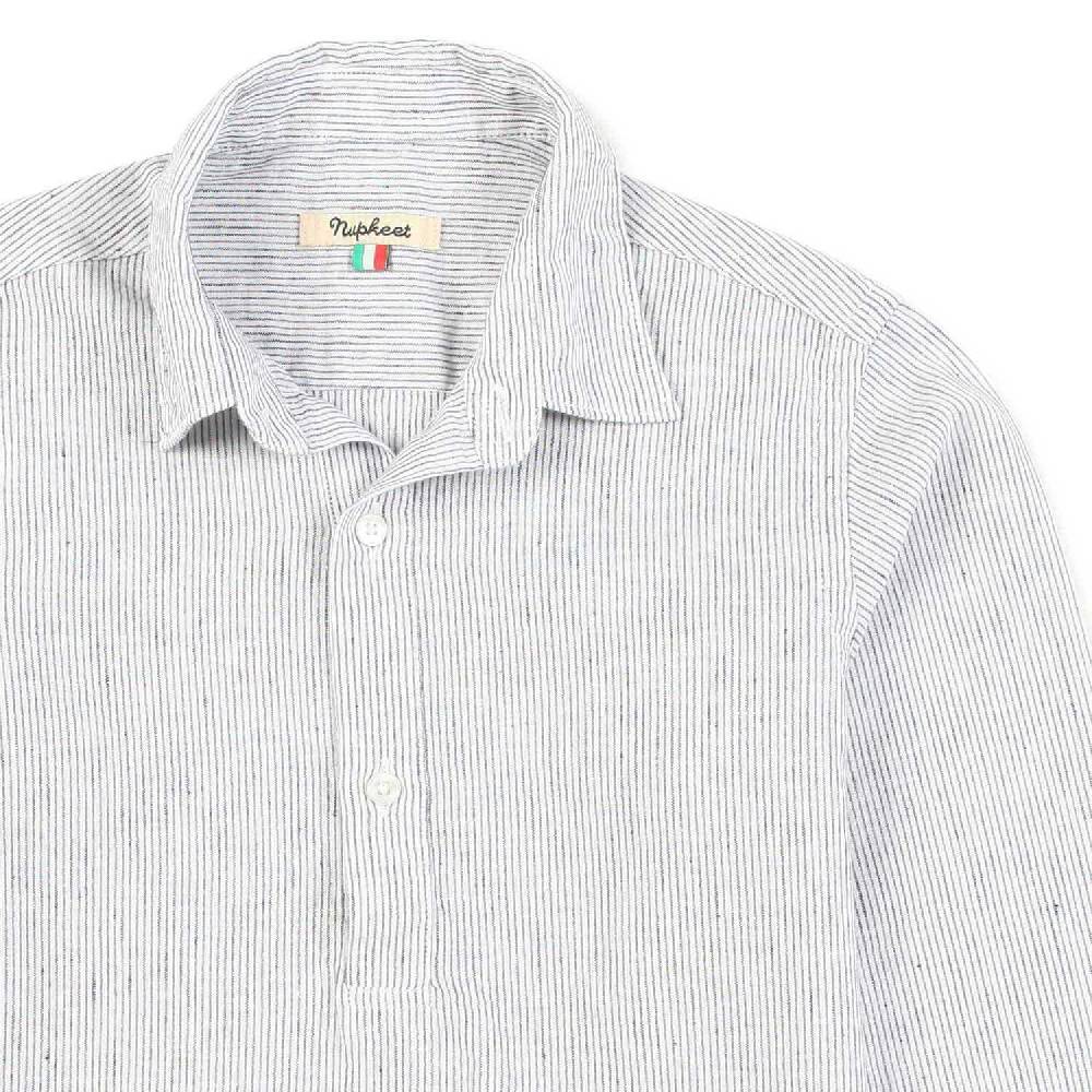 Nupkeet Camicia grigia e nera a righe Modena Prezzo Ridotto