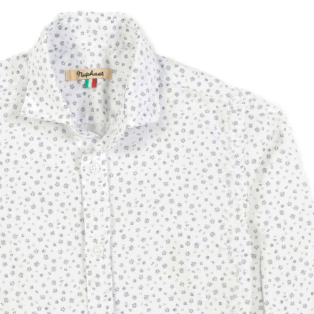 Nupkeet Camicia bianca fiori blu Bolzano Italia