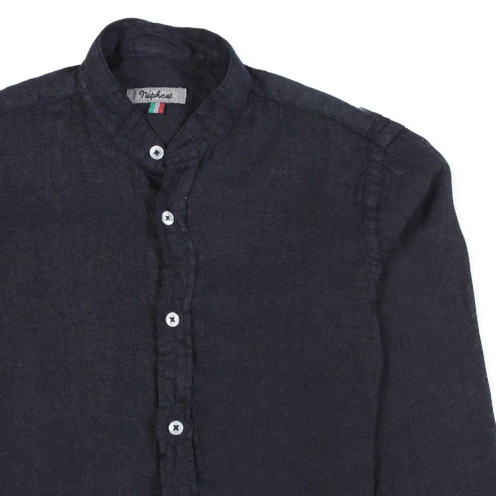Nupkeet Camicia coreana lino blu Catanzaro Offerta