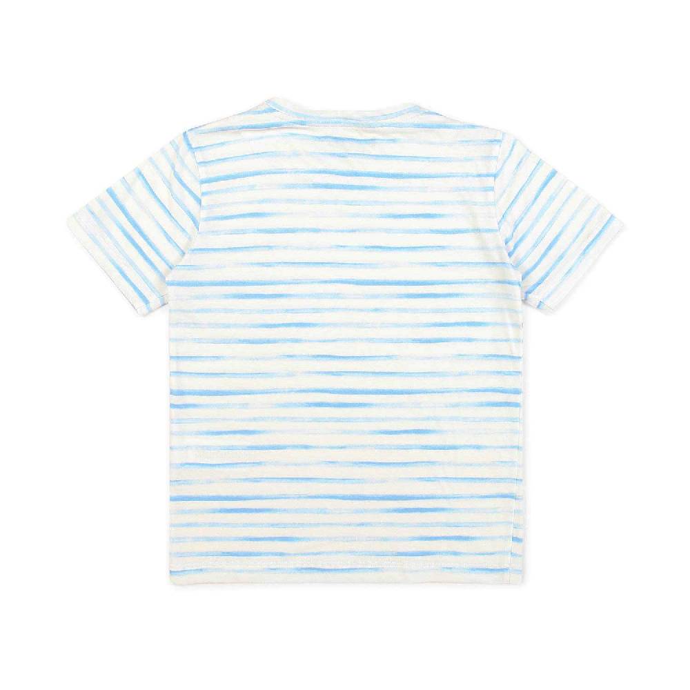 Nupkeet T-Shirt bianca e azzurra a righe Foggia 2025