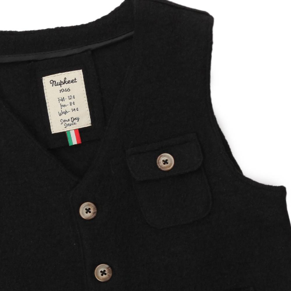 Nupkeet Gilet Fabio nero misto lana Qualità Garantita