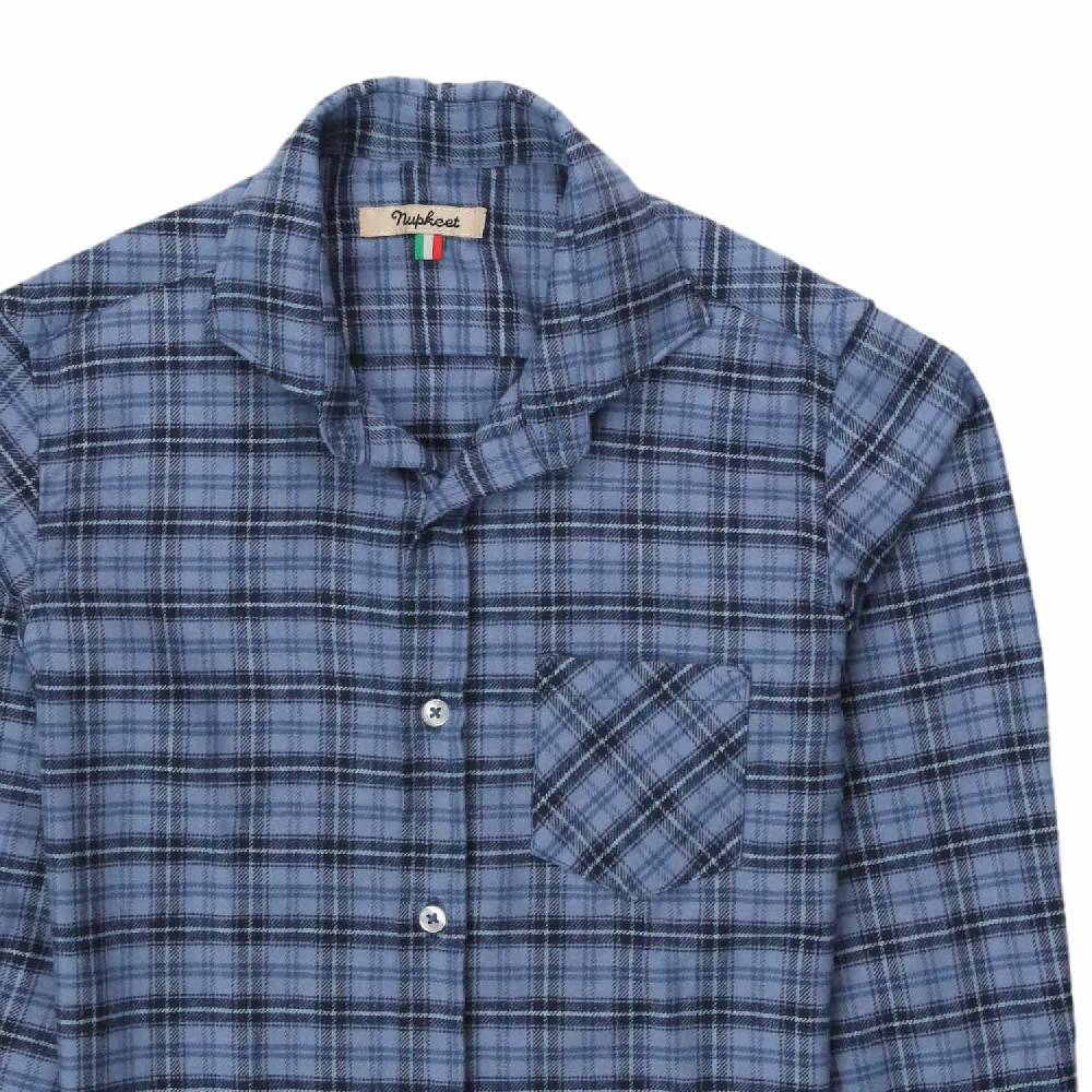 Nupkeet Camicia Ulrico check azzurra In Saldo