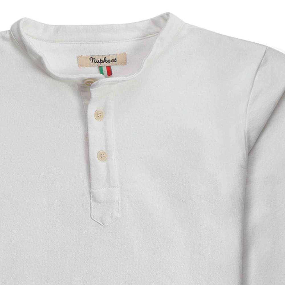 Nupkeet Criceto Bianco – T-shirt serafino a manica lunga Convenienza