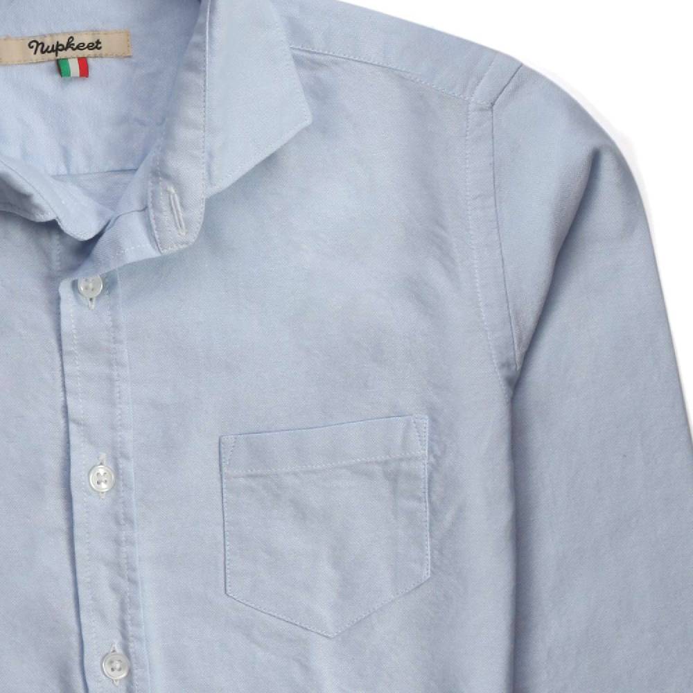 Nupkeet Alce Azzurro – Camicia Oxford a manica lunga Offerta