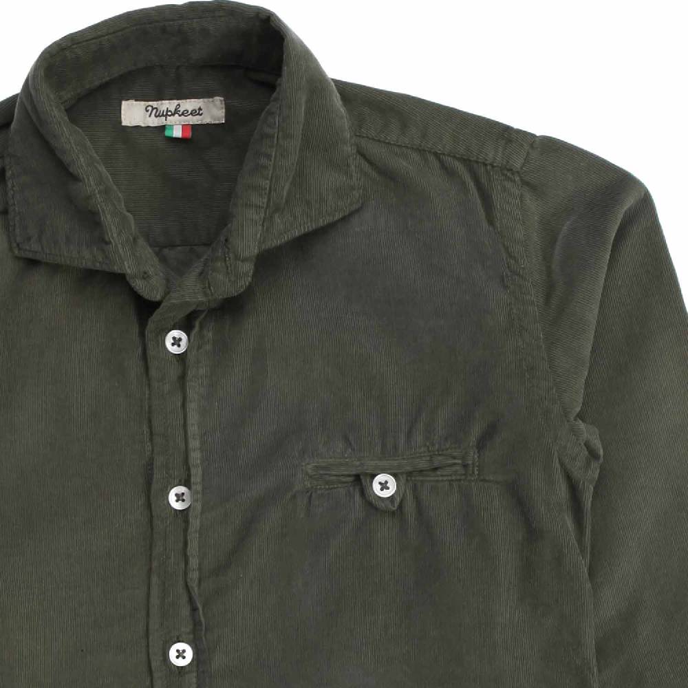 Nupkeet Drago verde militare – Camicia in velluto leggero Outlet