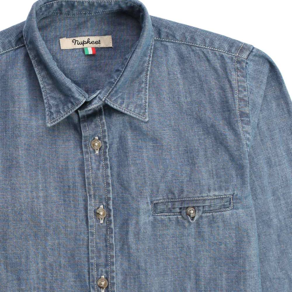 Nupkeet Gazza blu – Camicia in chambray bambino e teenager Hotsell