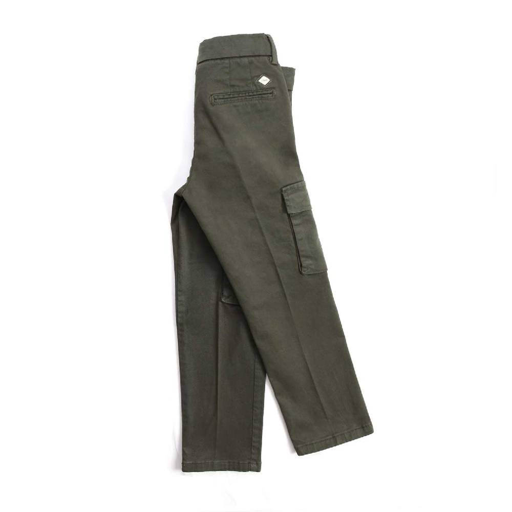 Nupkeet Grillo verde militare – Pantalone cargo in gabardine 2025