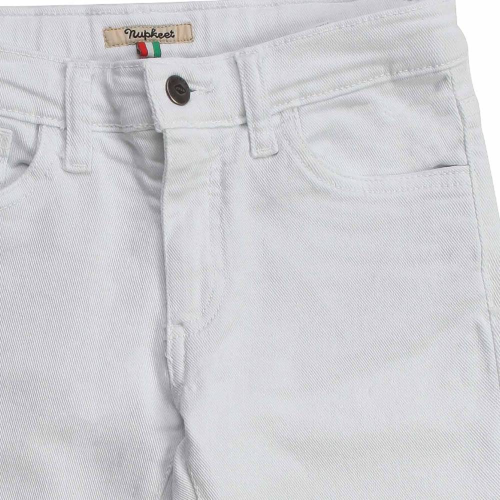Nupkeet Biscia bianco – Pantalone 5 tasche bambino e teen Promozione