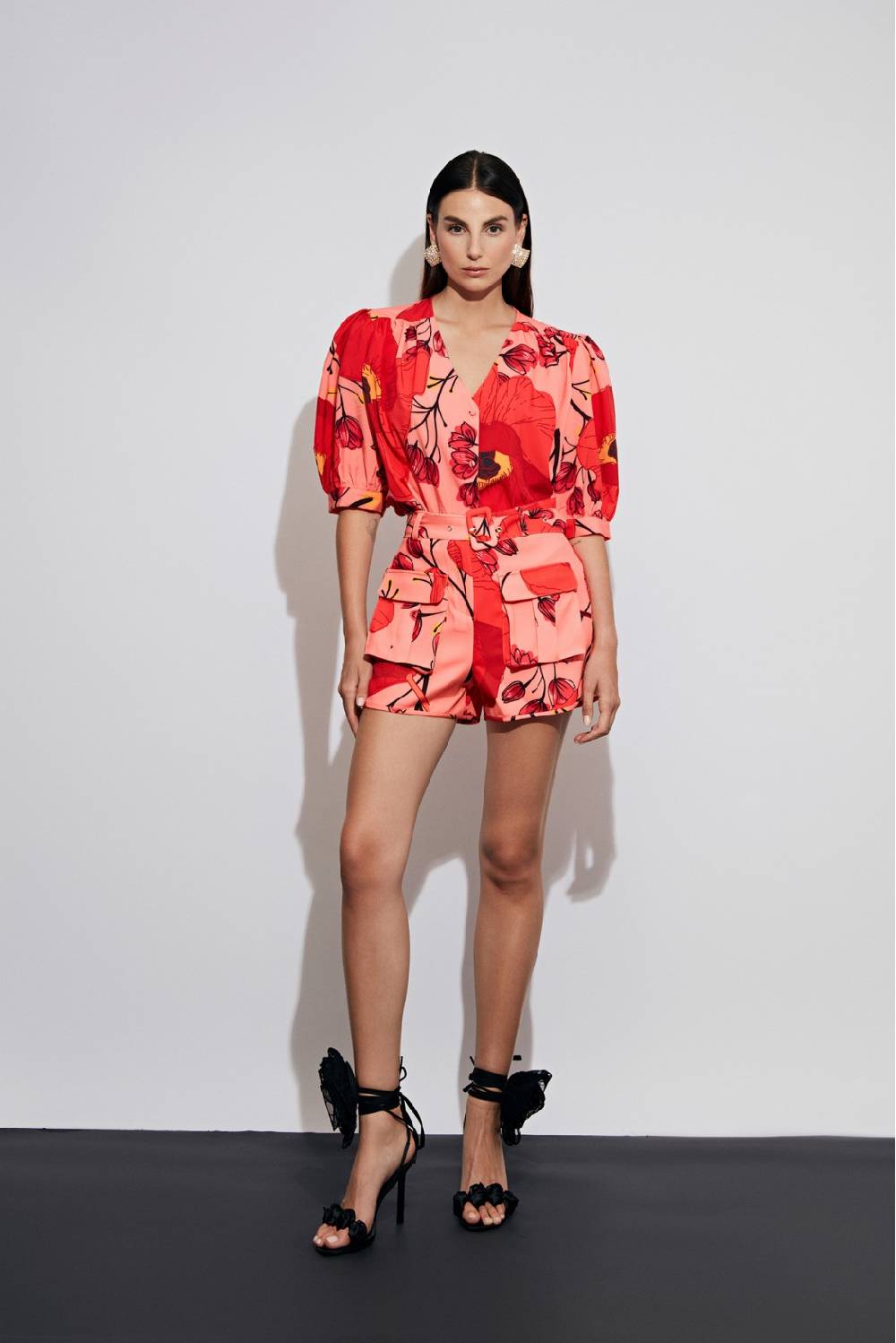 Odì Odì ERNY 250S406 CAMICIE e BLUSE FIORE ROSA/ROSSO 3471 Promozione Limitata