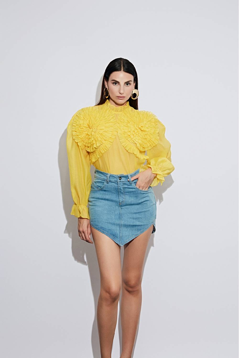 Odì Odì COLONELLA 230S4D9 CAMICIE e BLUSE GIALLO Vendita Calda