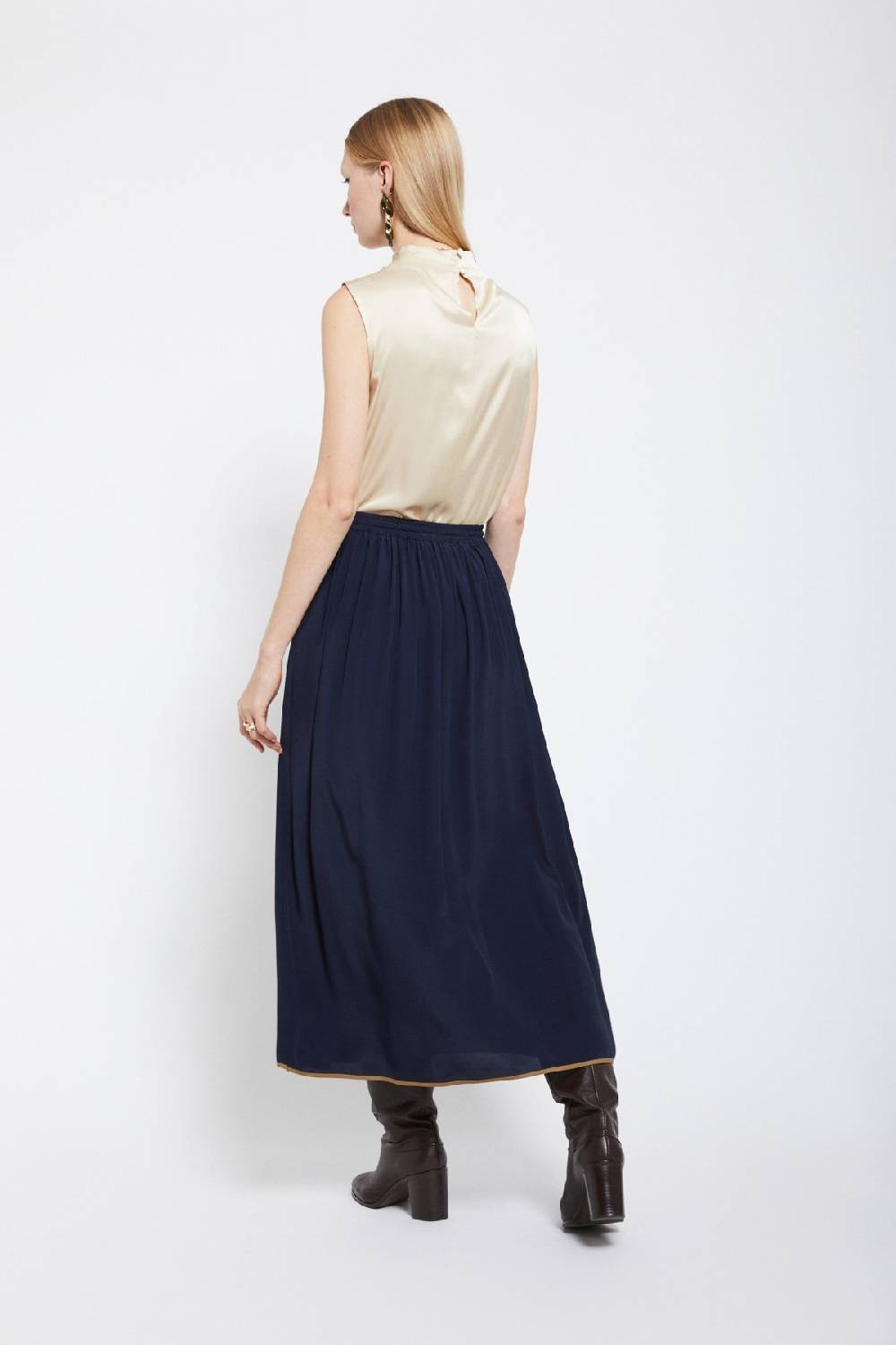 ottod'Ame Silk-blend long skirt Nuovo