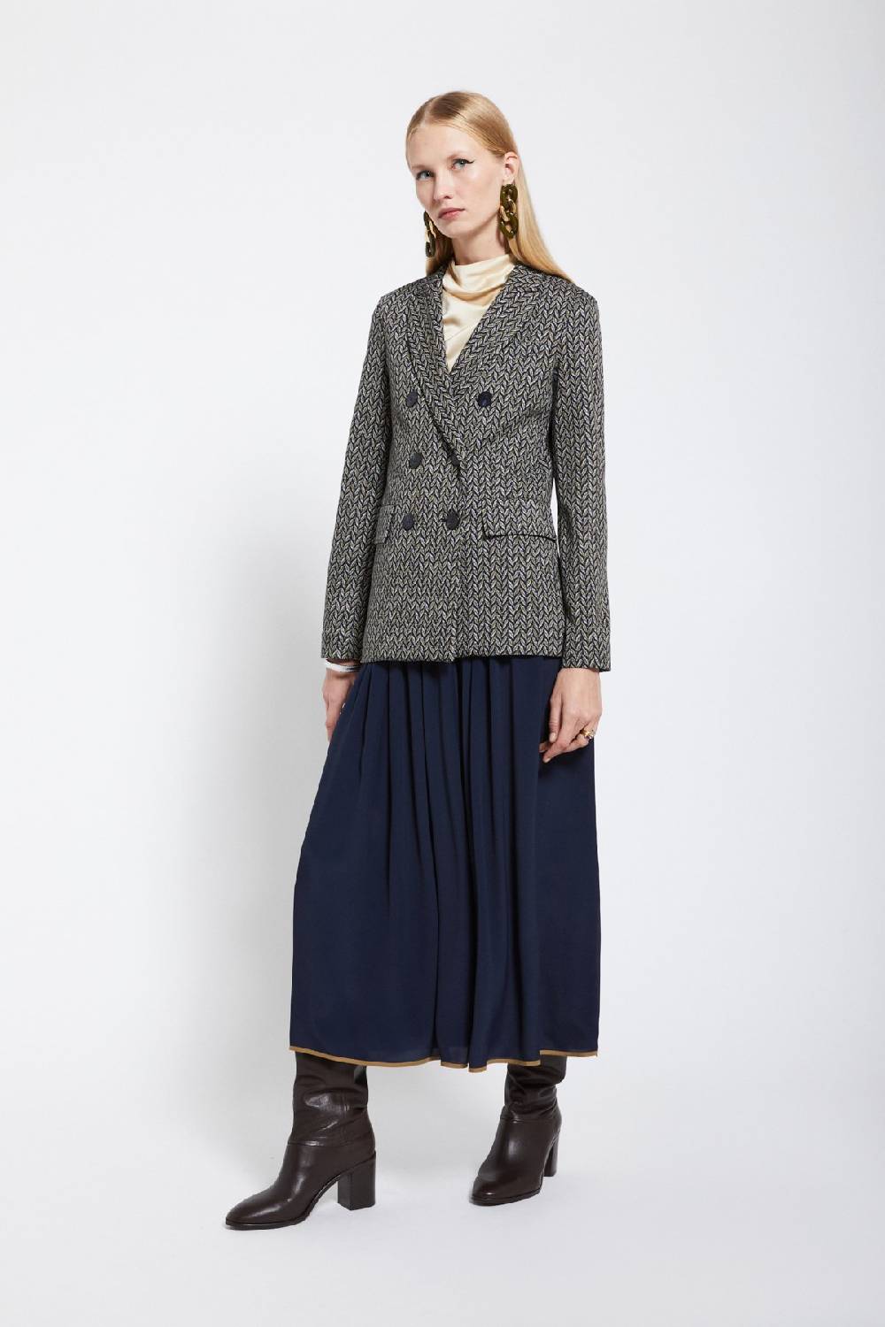 ottod'Ame Silk-blend long skirt Nuovo