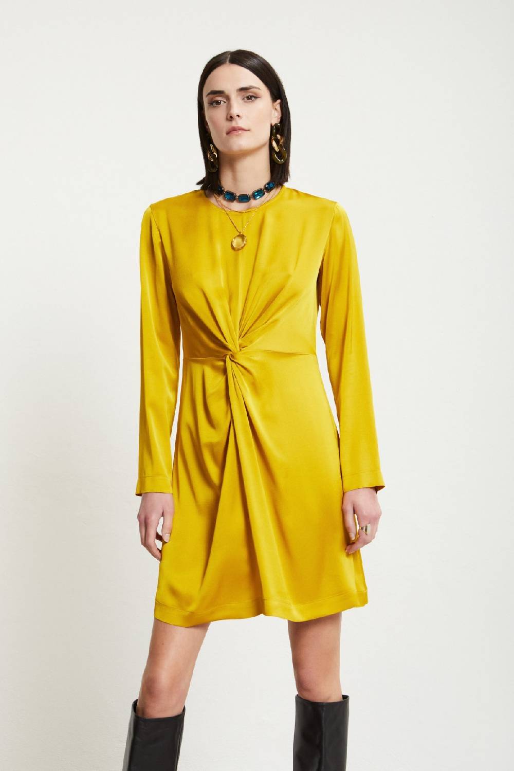 ottod'Ame Viscose short dress with knot Soddisfazione Garantita