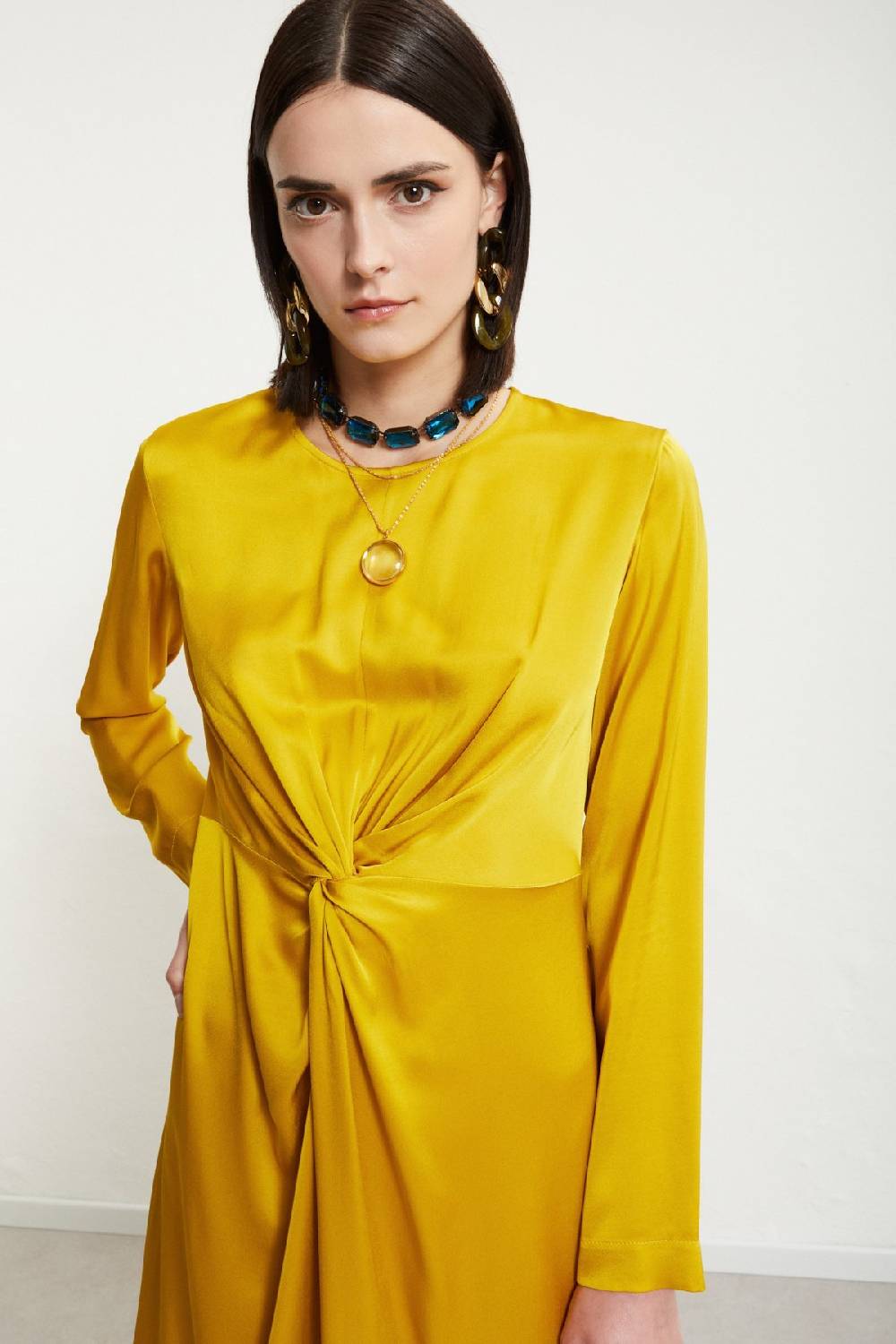 ottod'Ame Viscose short dress with knot Soddisfazione Garantita