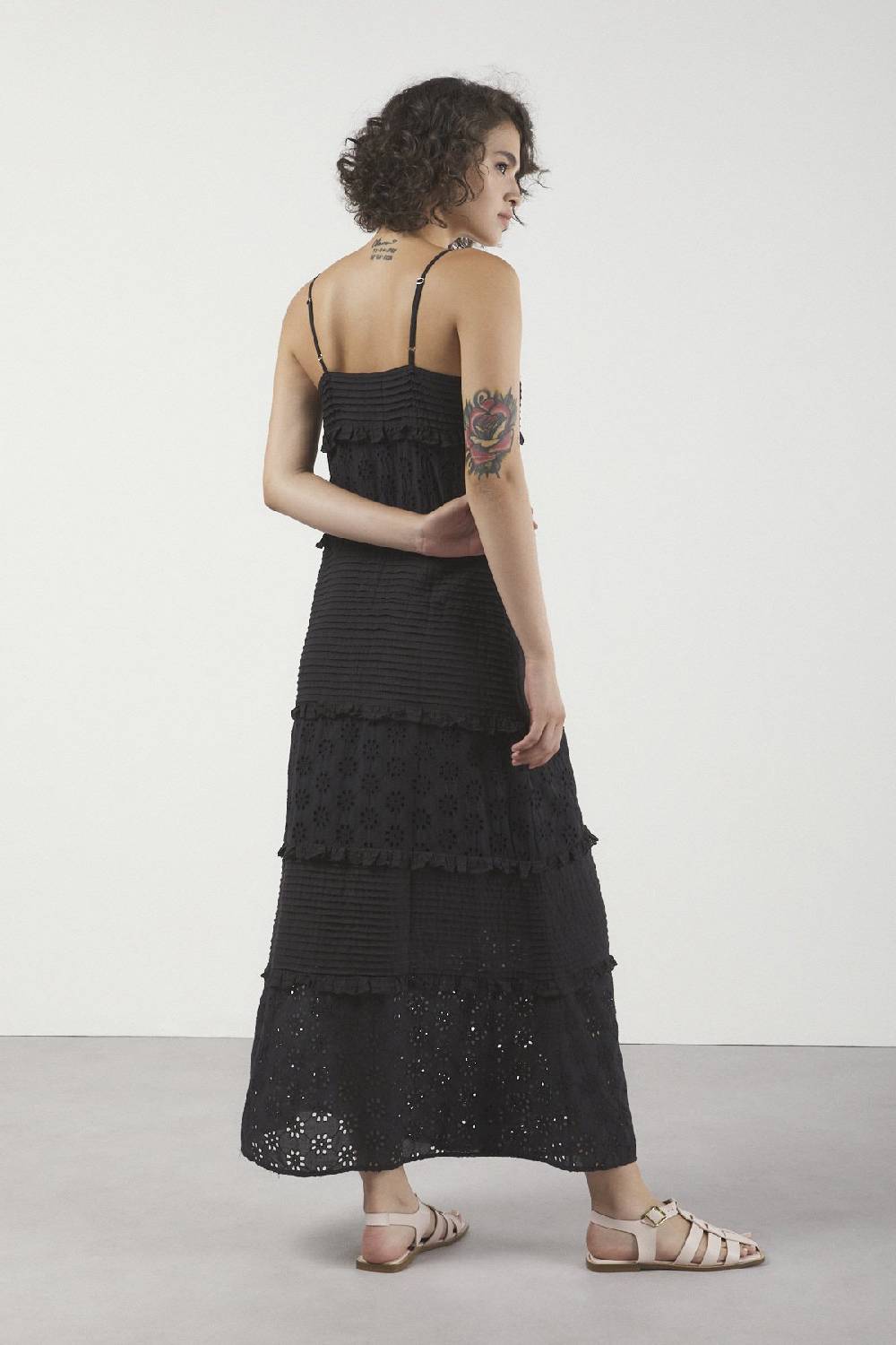 ottod'Ame Broderie anglaise long dress with ruffles In Linea