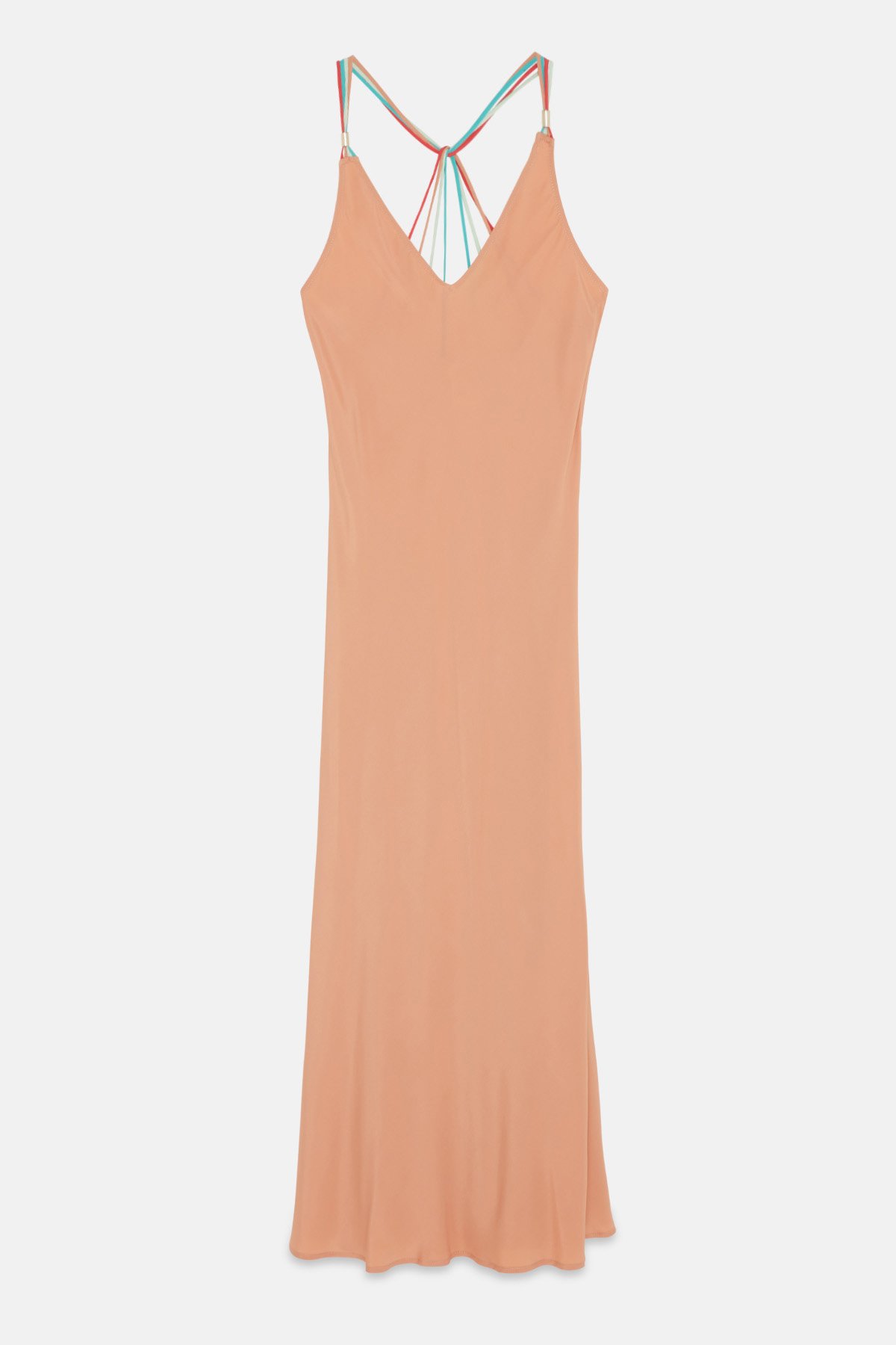 ottod'Ame Silk blend long dress with contrasting straps Presa