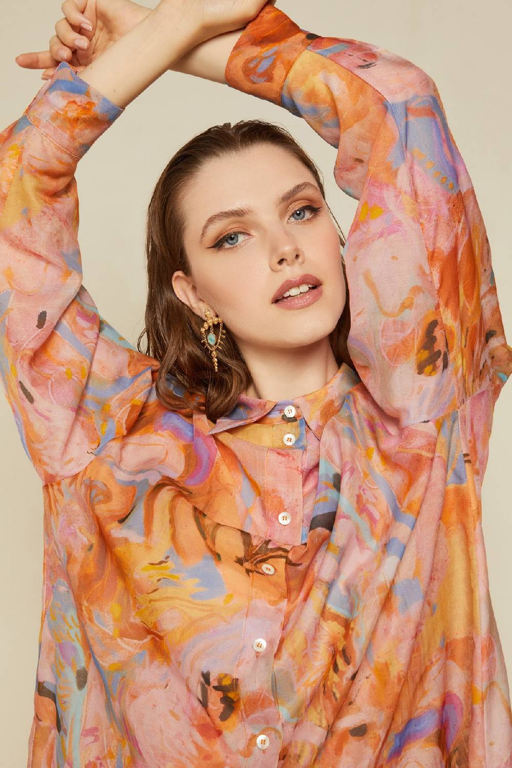 ottod'Ame Silk blend oversized shirt Offerta
